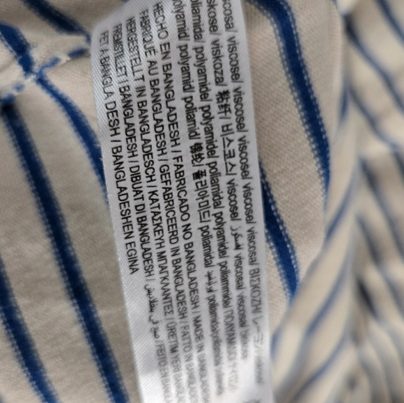 Zara Blue White Striped Knit Top French Coastal Chic Boho Anthropologie Style L - Picture 6 of 6